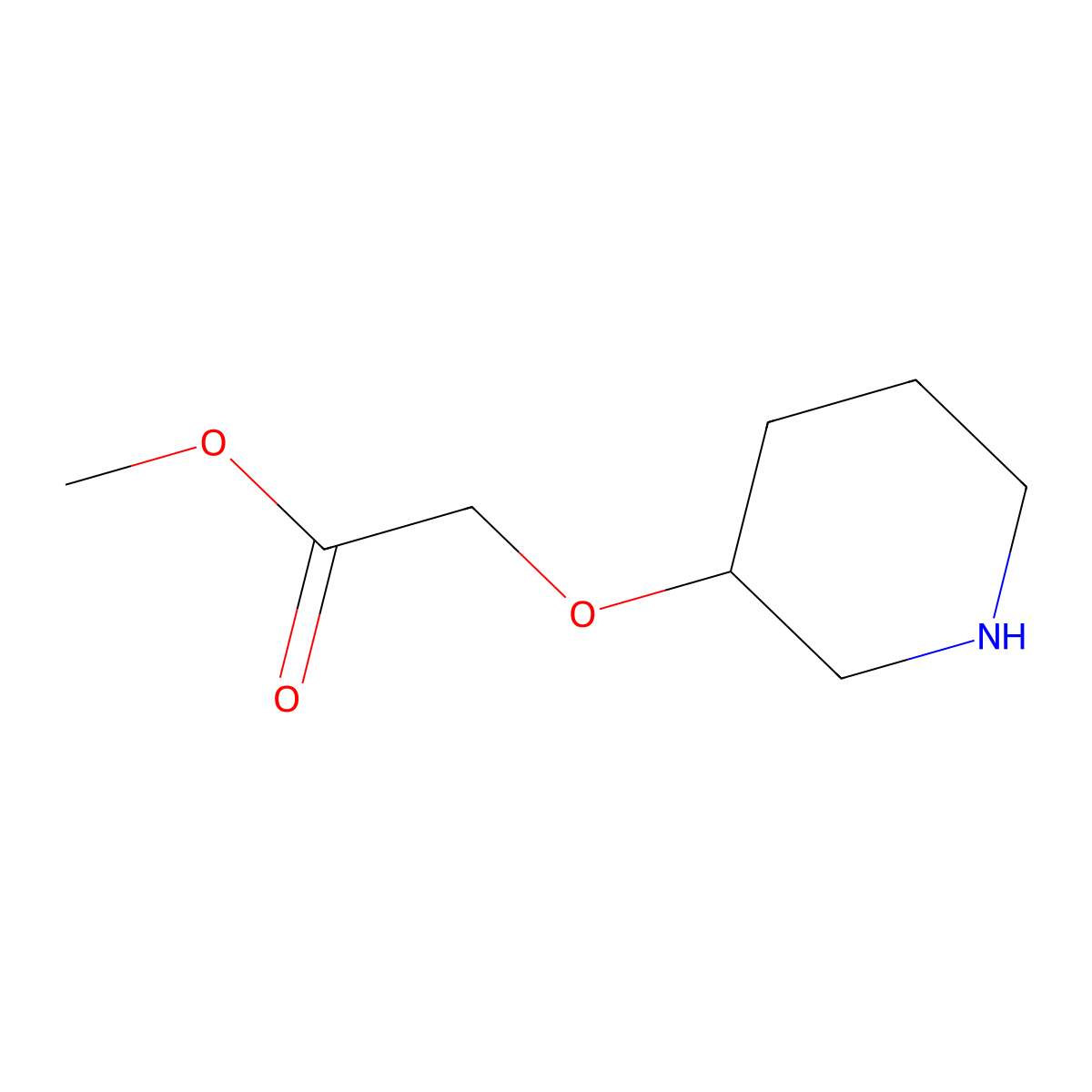 Methyl 2-(piperidin-3-yloxy)acetate molecular structure, CAS 1694943-47-9