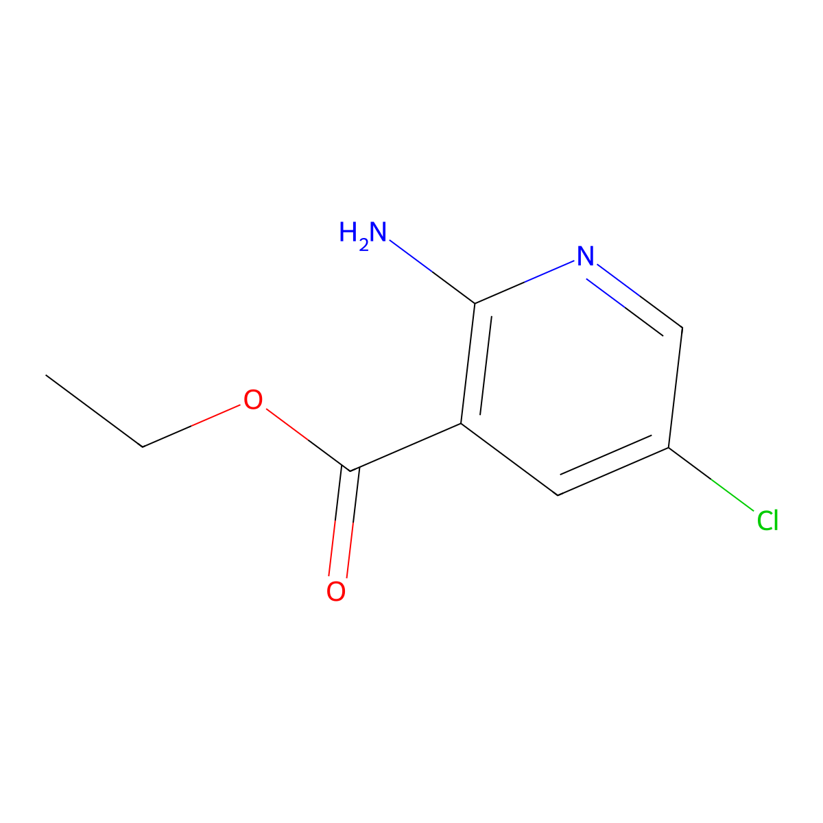 Ethyl 2-amino-5-chloronicotinate molecular structure, CAS 169495-51-6