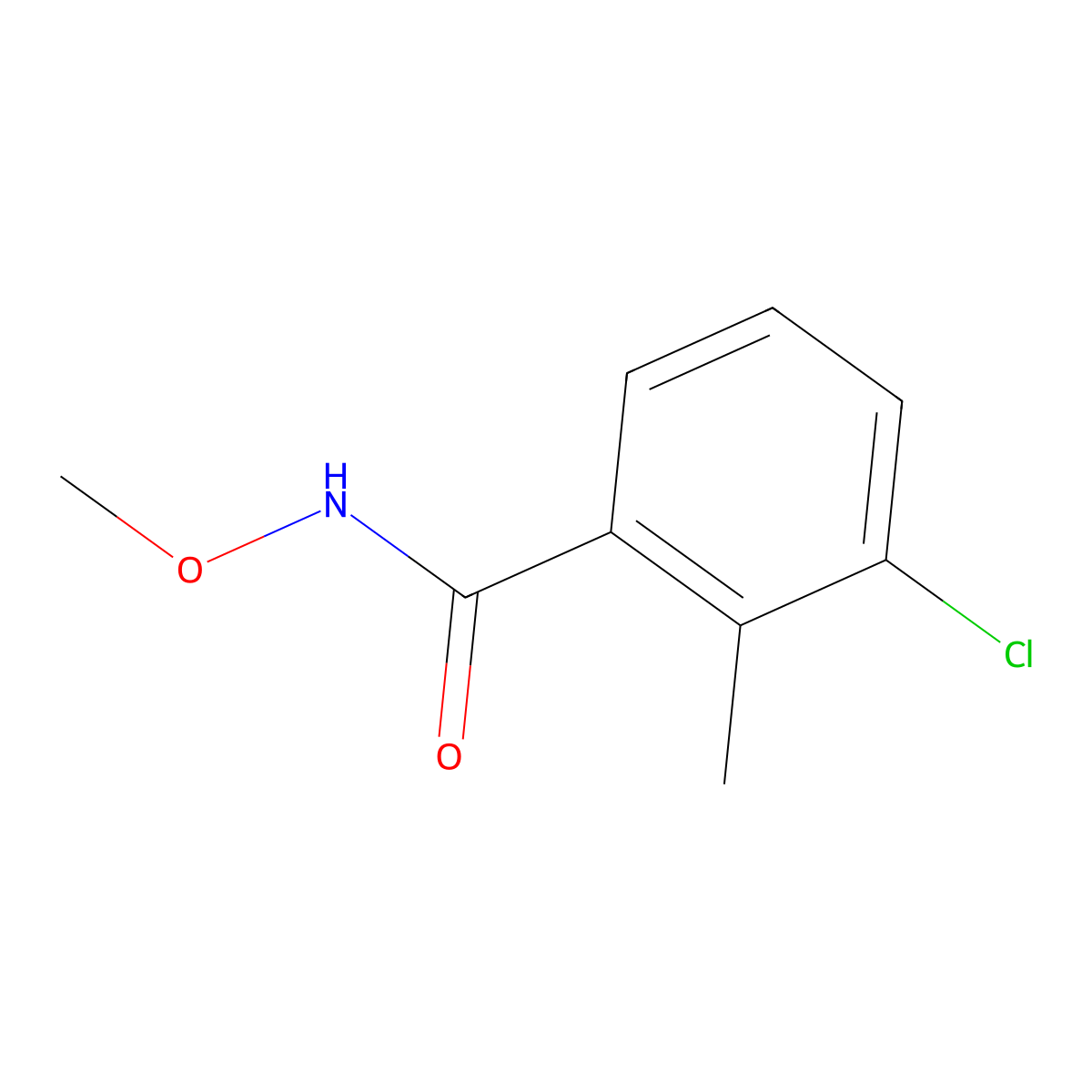 3-chloro-N-methoxy-2-methylbenzamide molecular structure, CAS 1694950-92-9