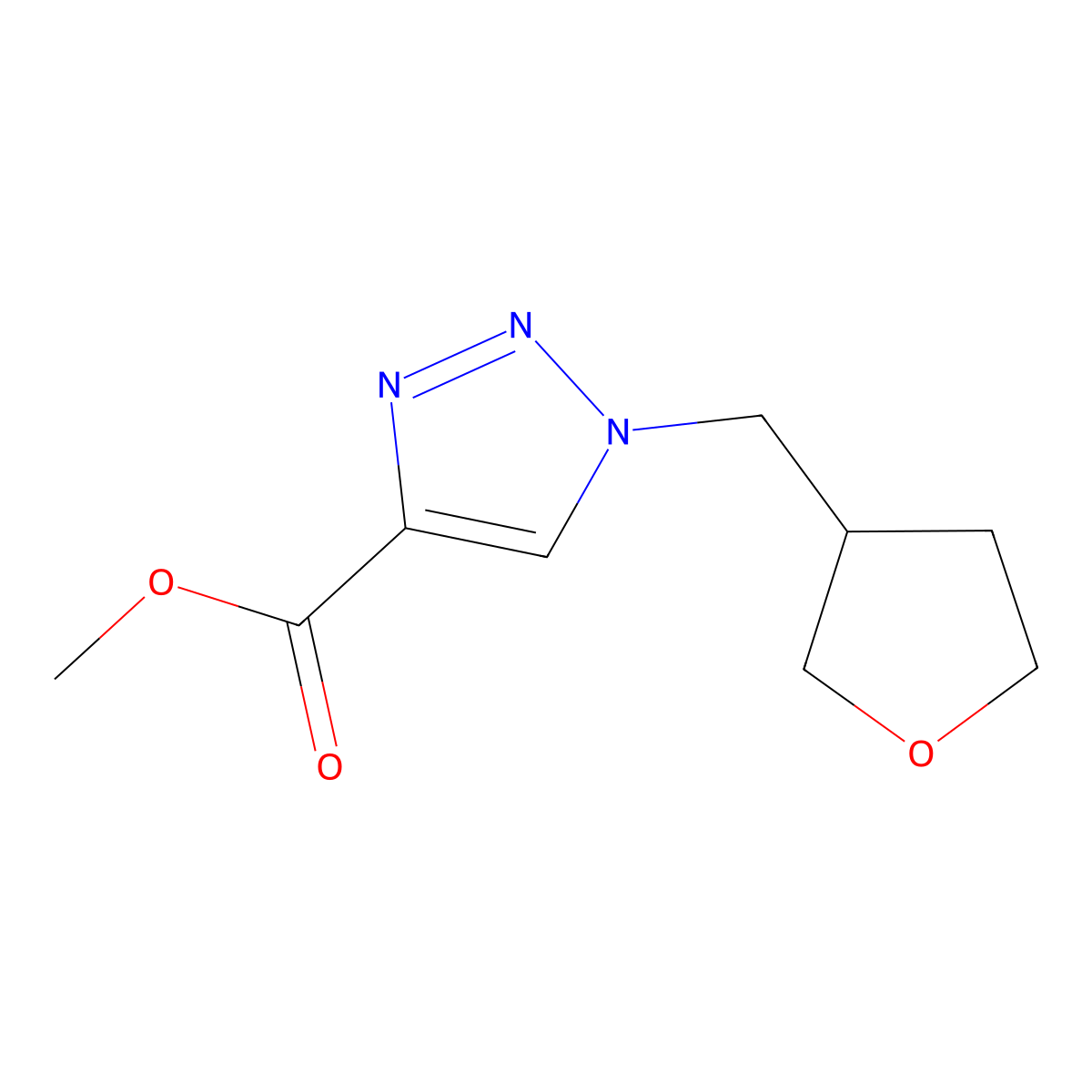 methyl 1-[(oxolan-3-yl)methyl]-1H-1,2,3-triazole-4-carboxylate molecular structure, CAS 1694969-78-2