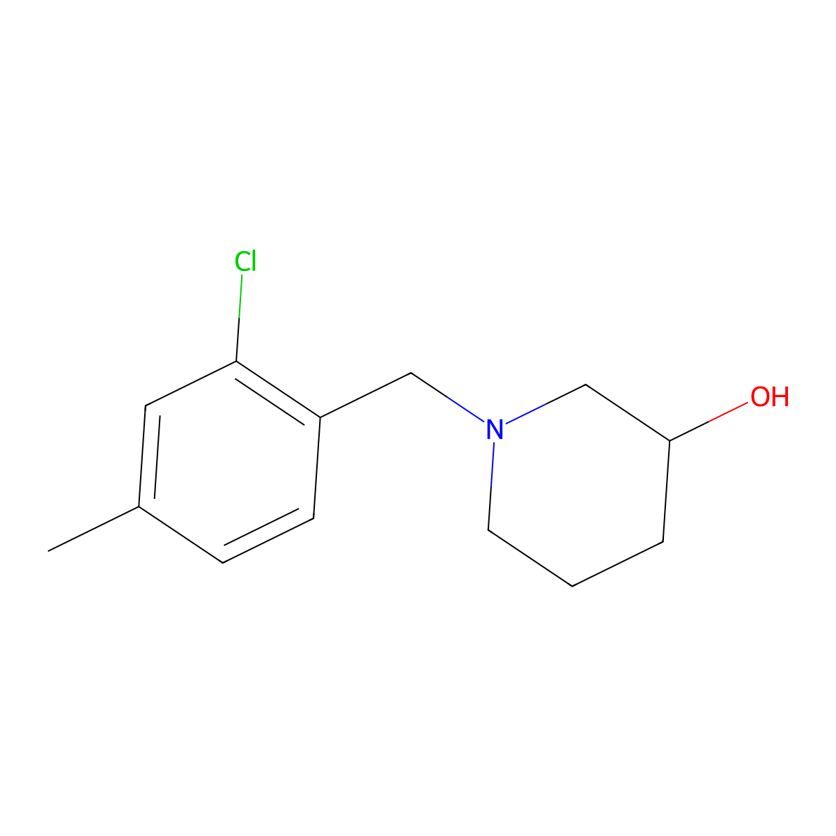 1-(2-Chloro-4-methylbenzyl)piperidin-3-ol molecular structure, CAS 1694976-36-7