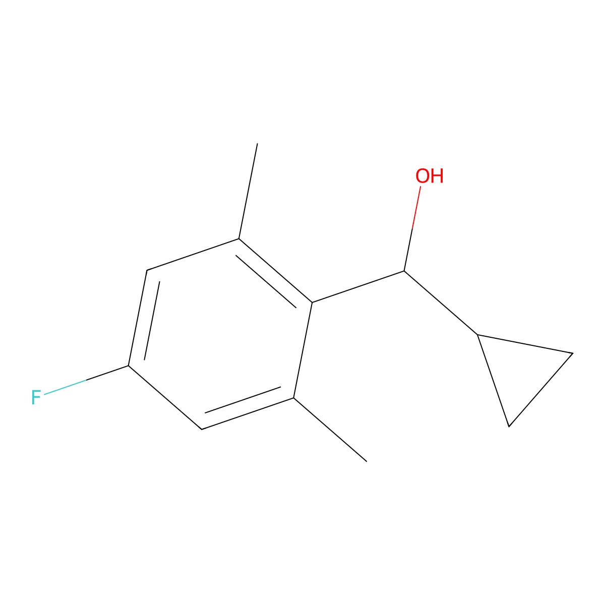 alpha-Cyclopropyl-4-fluoro-2,6-dimethylbenZenemethanol molecular structure, CAS 1694976-82-3