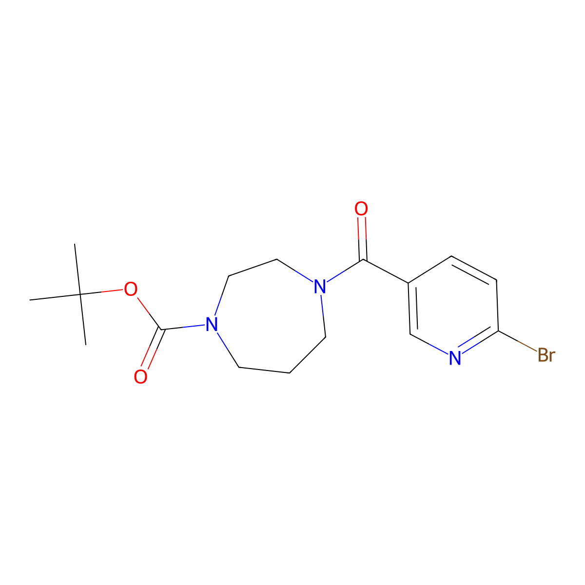 Tert-butyl 4-(6-bromopyridine-3-carbonyl)-1,4-diazepane-1-carboxylate molecular structure, CAS 1694986-53-2