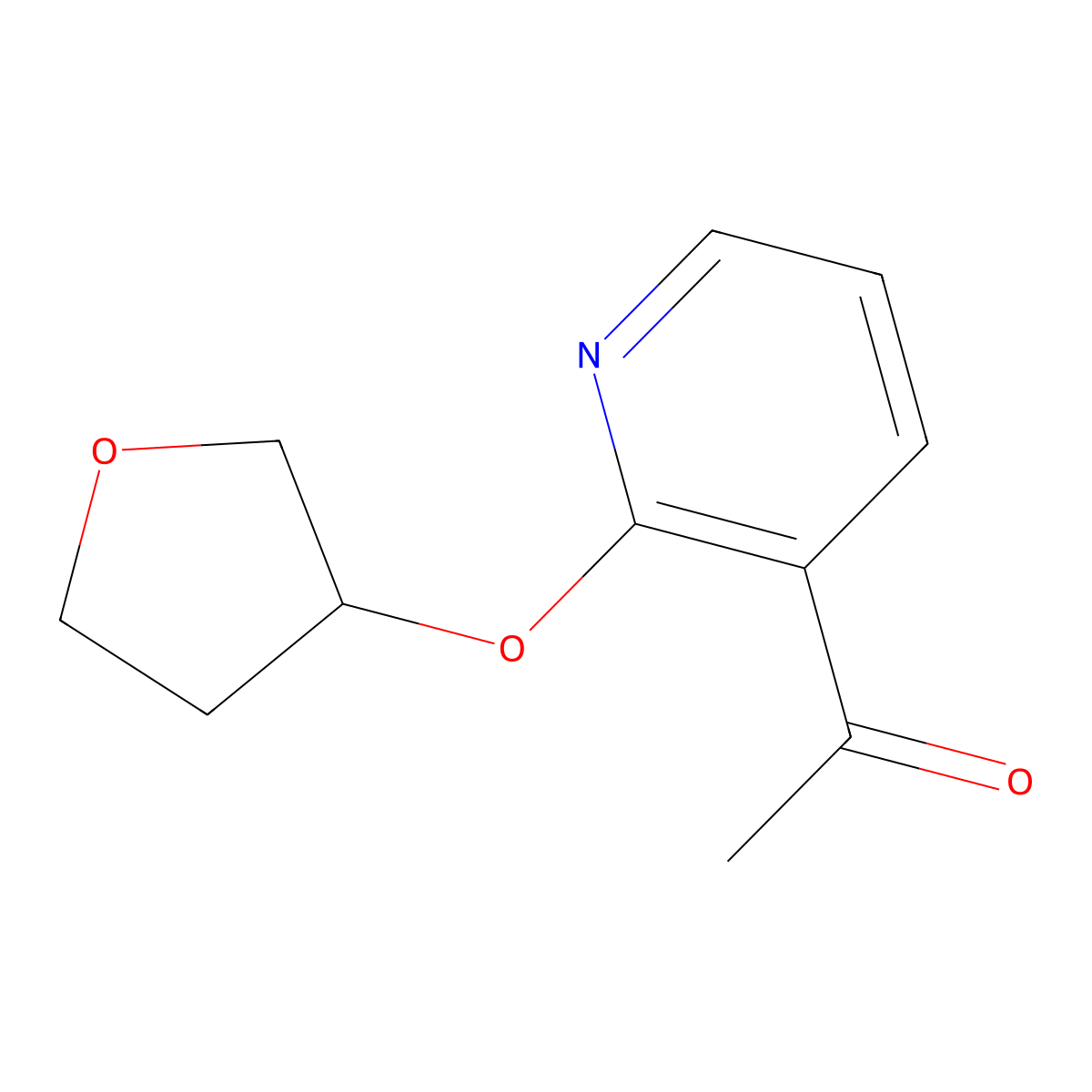 1-[2-[(Tetrahydro-3-furanyl)oxy]-3-pyridinyl]ethanone molecular structure, CAS 1694992-89-6