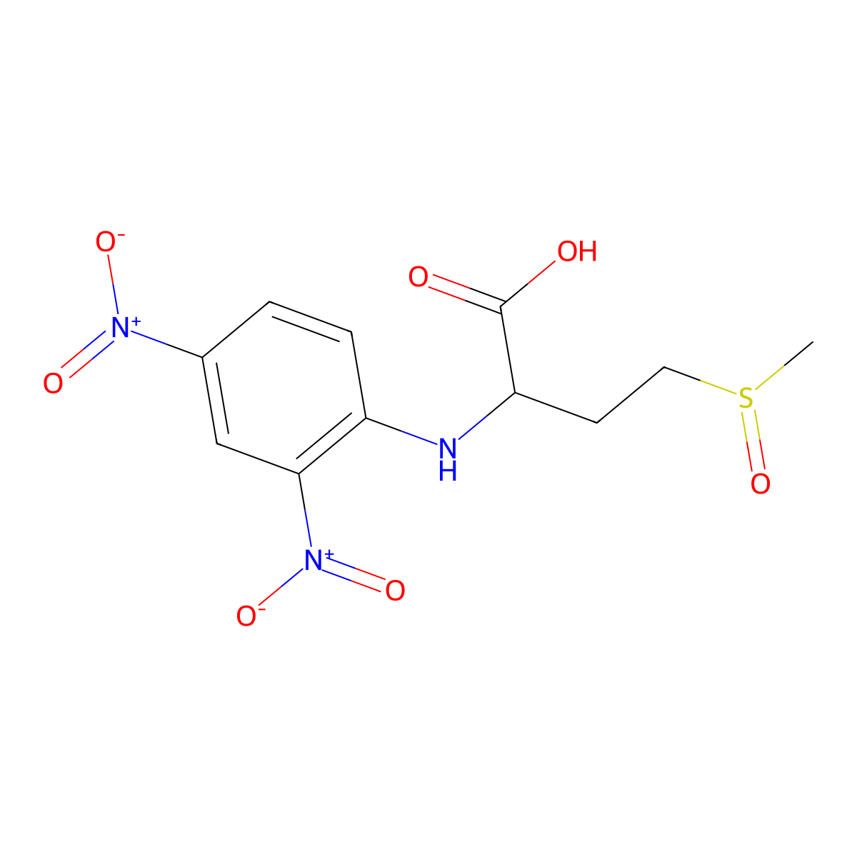 DL-2-(2,4-Dinitroanilino)-4-(methylsulphinyl)butyric acid molecular structure, CAS 1695-02-9