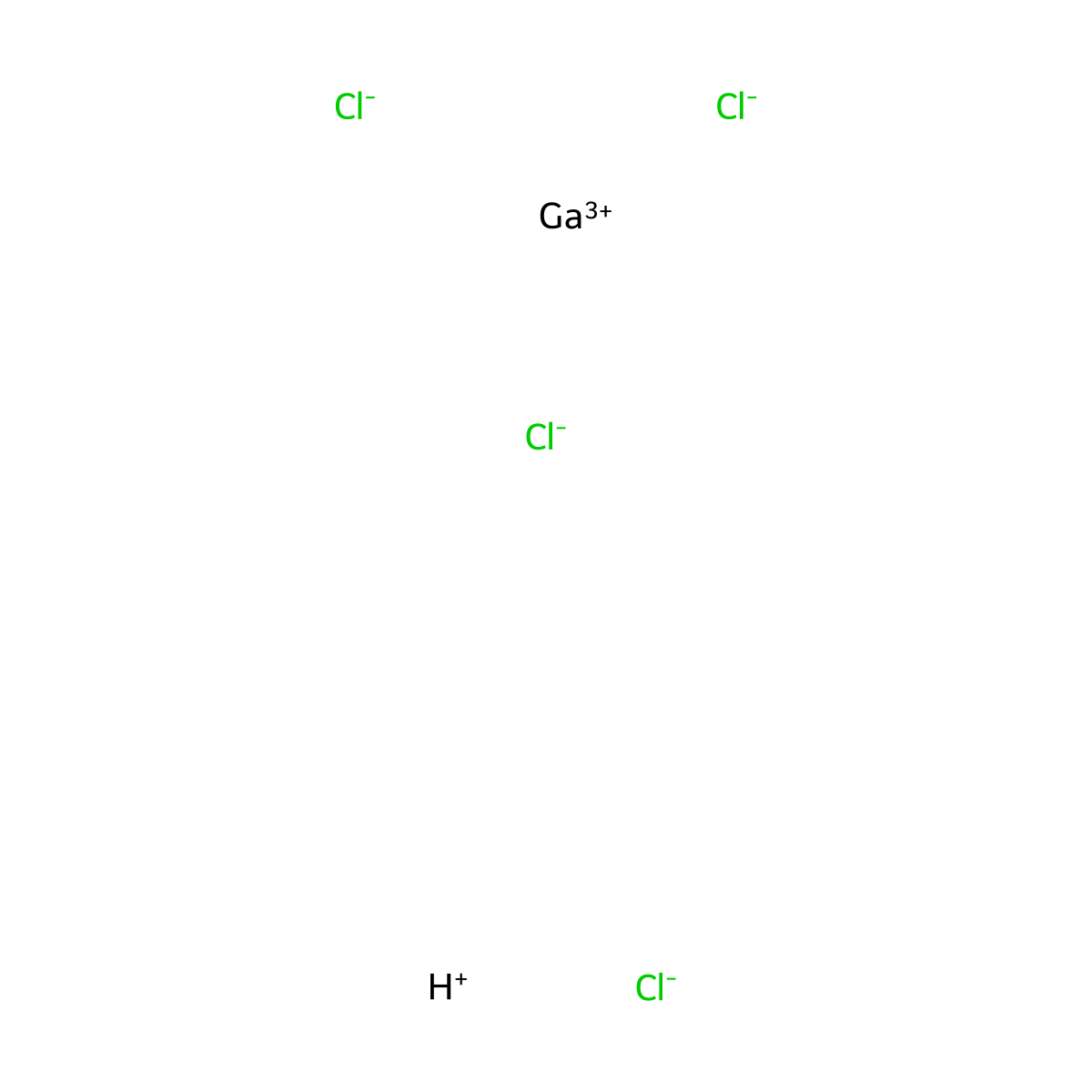 Gallate(1-), tetrachloro-, hydrogen (1:1), (T-4)- molecular structure, CAS 16950-50-8