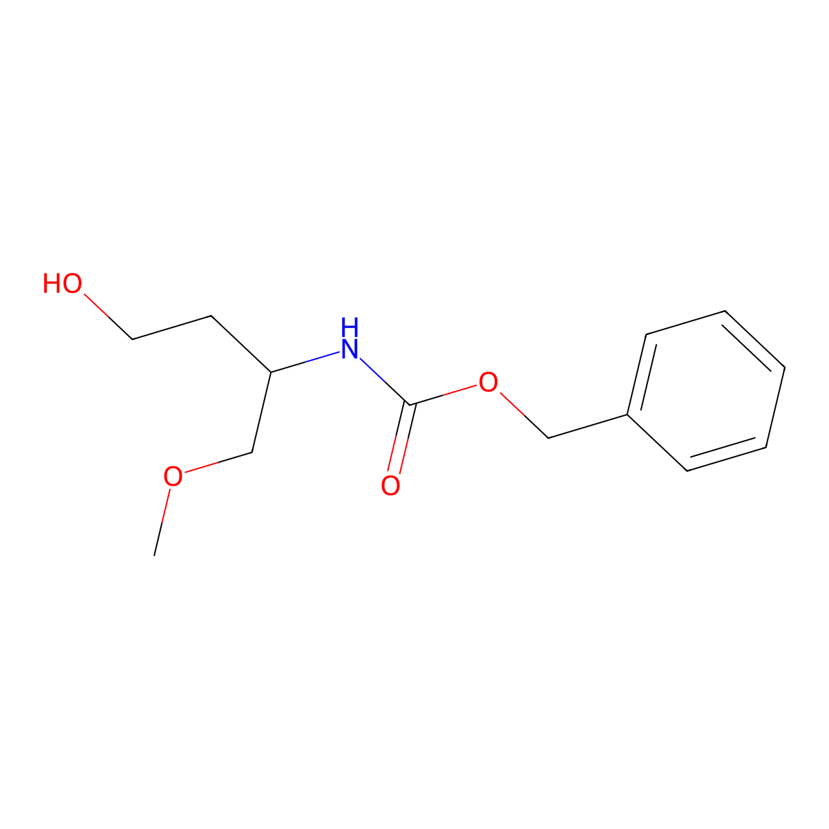Benzyl (4-hydroxy-1-methoxybutan-2-yl)carbamate molecular structure, CAS 1695028-09-1