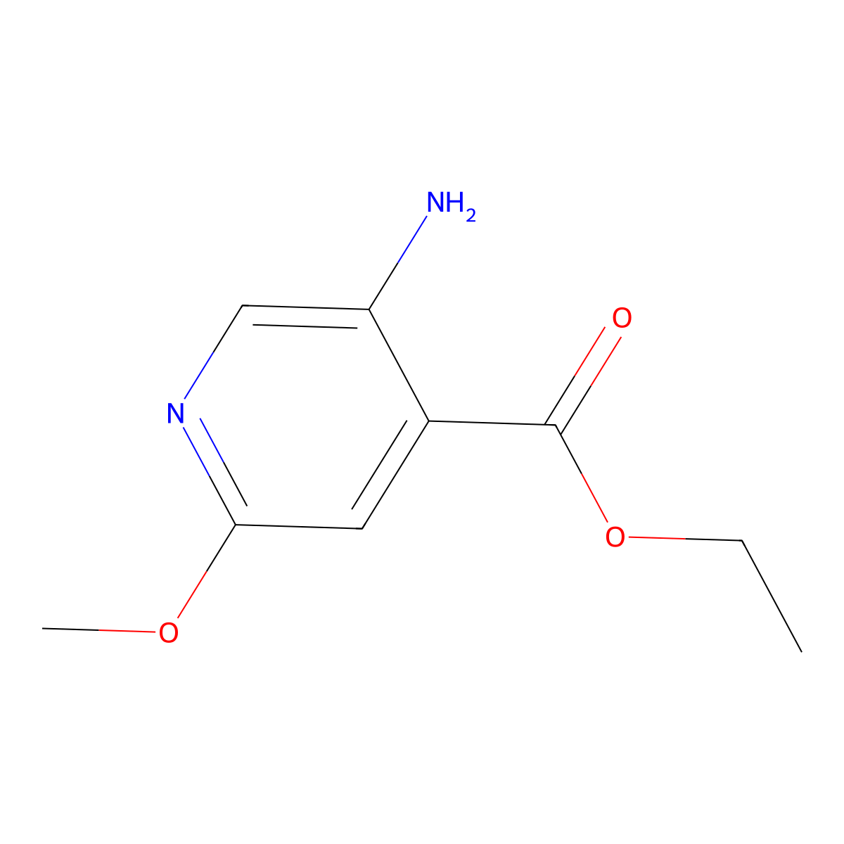 Ethyl 5-amino-2-methoxypyridine-4-carboxylate molecular structure, CAS 1695033-14-7