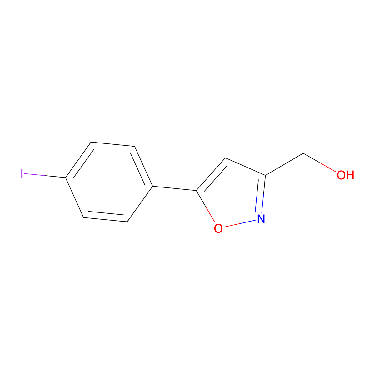 (5-(4-Iodophenyl)isoxazol-3-yl)methanol molecular structure, CAS 1695039-91-8