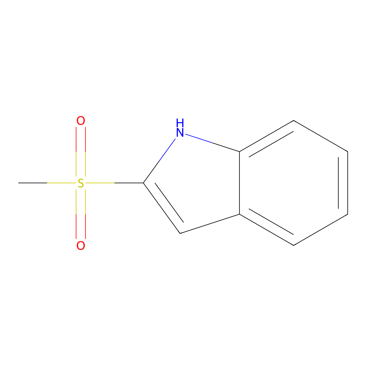 2-methanesulfonyl-1H-indole molecular structure, CAS 169506-26-7