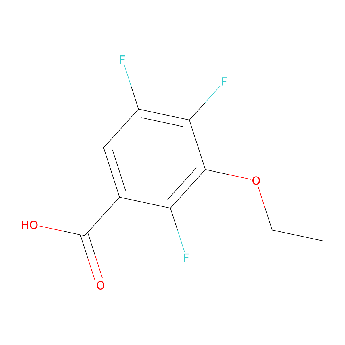 3-Ethoxy-2,4,5-trifluorobenzoic acid molecular structure, CAS 169507-61-3