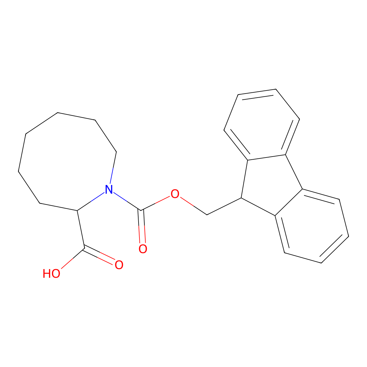 1-(((9H-fluoren-9-yl)methoxy)carbonyl)azocane-2-carboxylic acid molecular structure, CAS 1695096-84-4