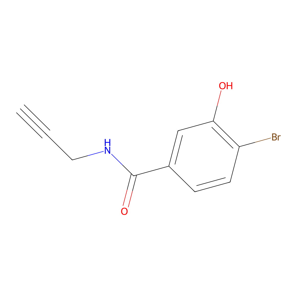 4-Bromo-3-hydroxy-N-2-propyn-1-ylbenzamide molecular structure, CAS 1695098-90-8