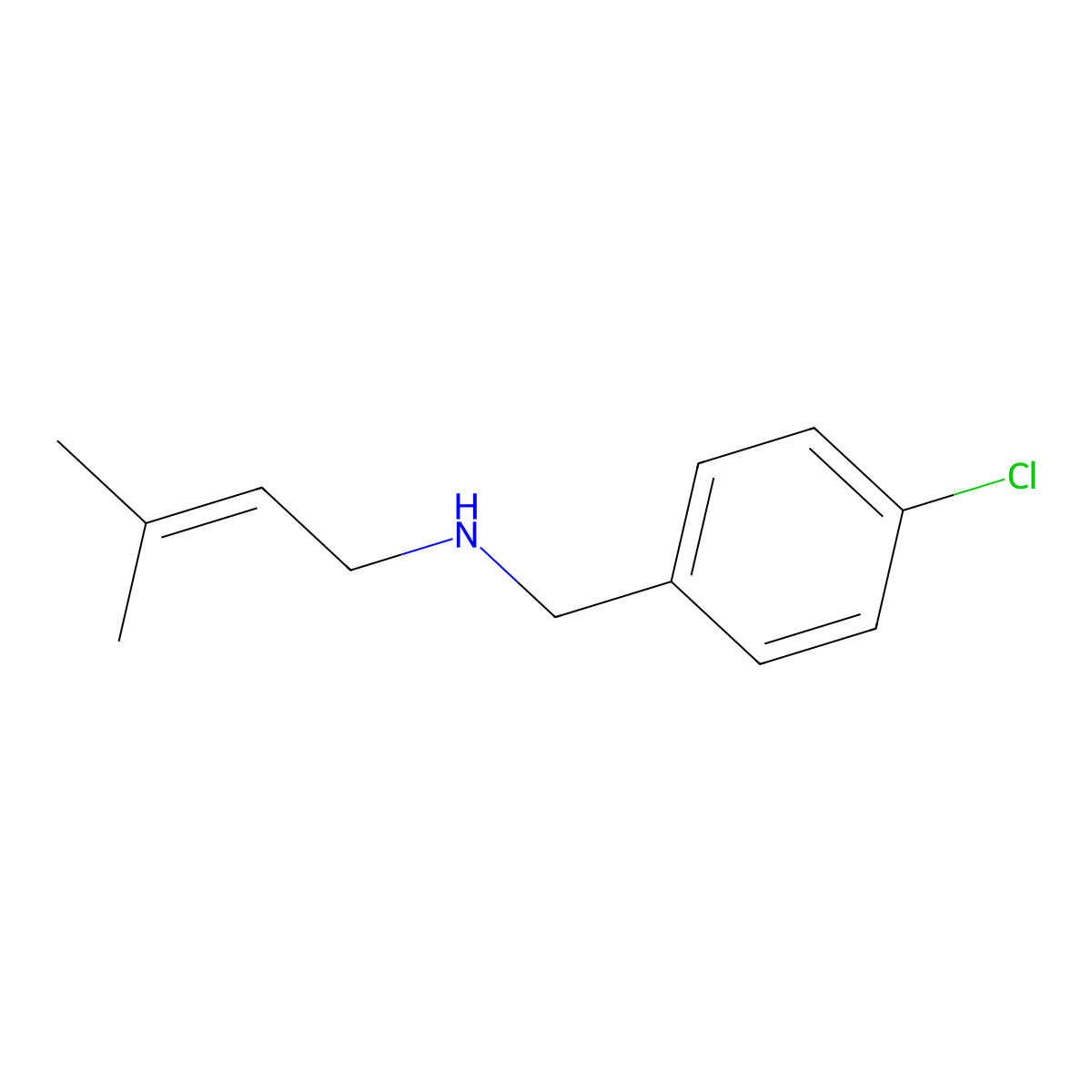 [(4-Chlorophenyl)methyl](3-methylbut-2-en-1-yl)amine molecular structure, CAS 1695115-75-3