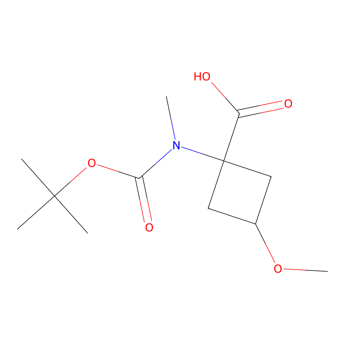 1-{[(Tert-butoxy)carbonyl](methyl)amino}-3-methoxycyclobutane-1-carboxylic acid molecular structure, CAS 1695118-73-0