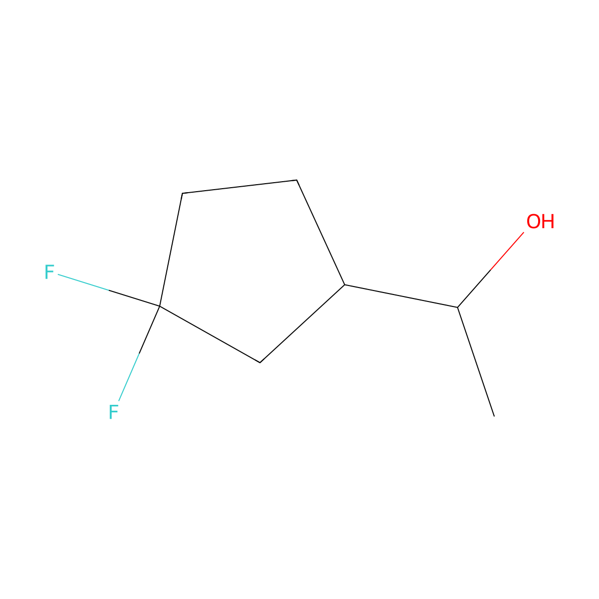 1-(3,3-Difluorocyclopentyl)ethan-1-ol molecular structure, CAS 1695130-04-1