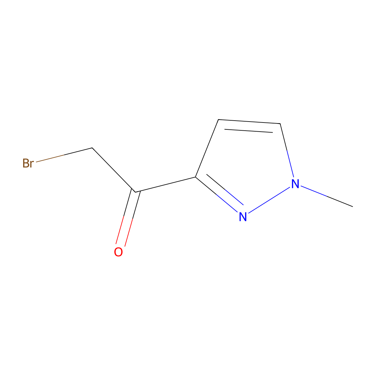 2-bromo-1-(1-methyl-1H-pyrazol-3-yl)ethan-1-one molecular structure, CAS 1695135-19-3