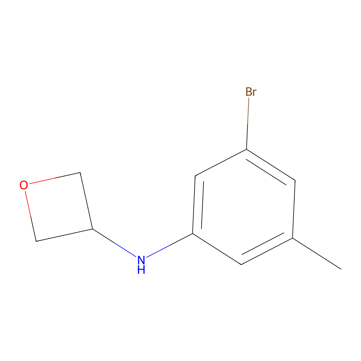 N-(3-bromo-5-methylphenyl)oxetan-3-amine molecular structure, CAS 1695136-48-1