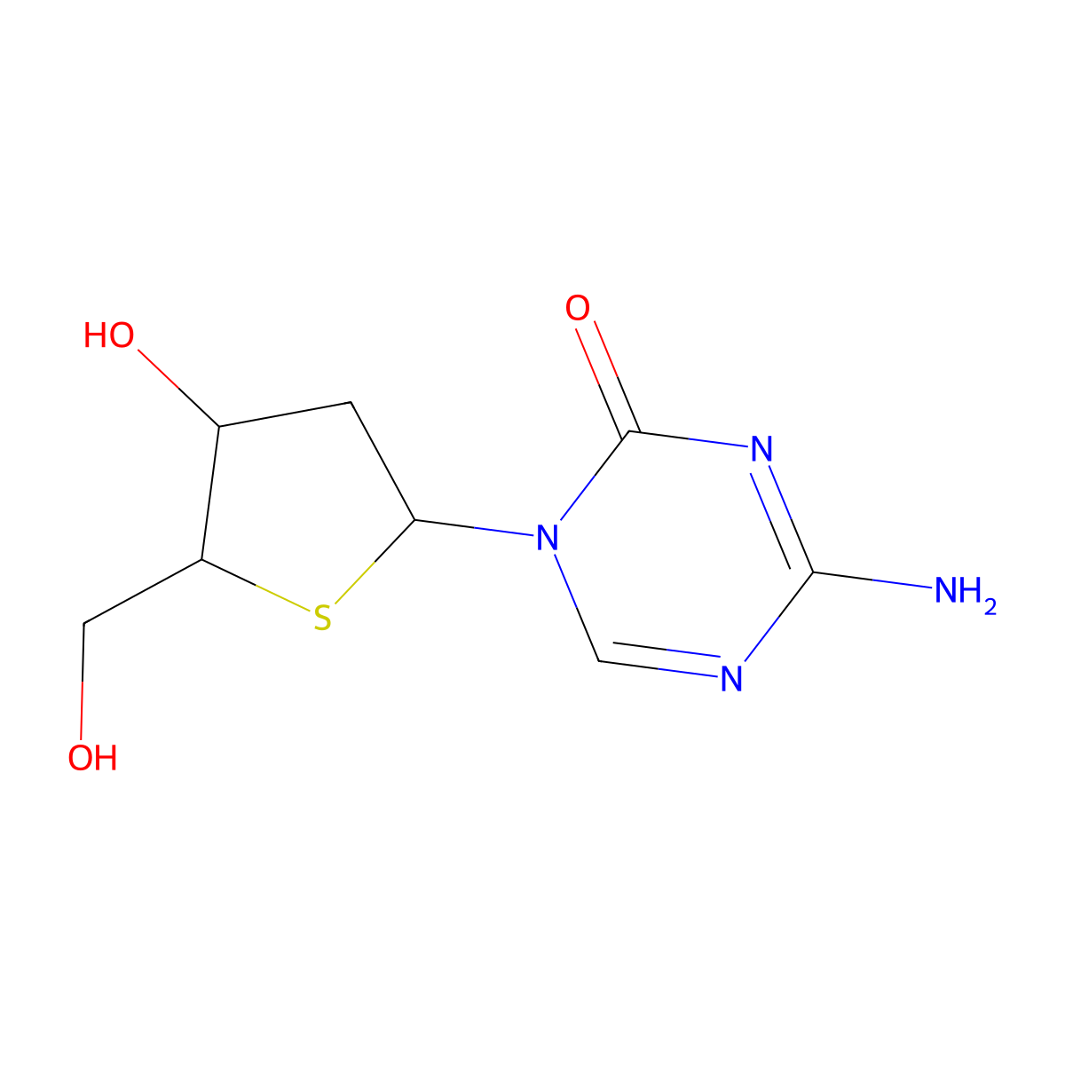 5-Aza-4'-thio-2'-deoxycytidine molecular structure, CAS 169514-76-5