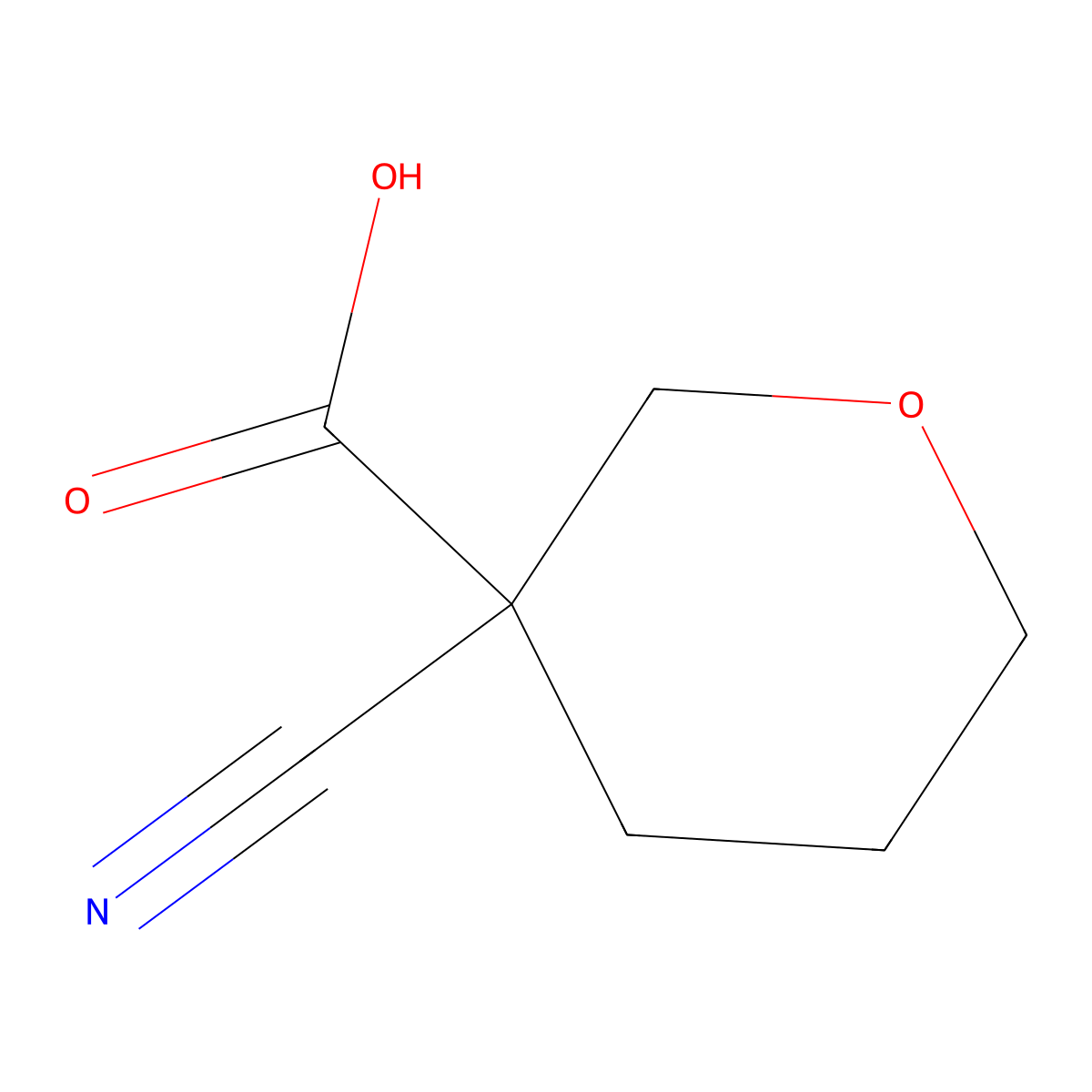 3-Cyanooxane-3-carboxylic acid molecular structure, CAS 1695144-42-3