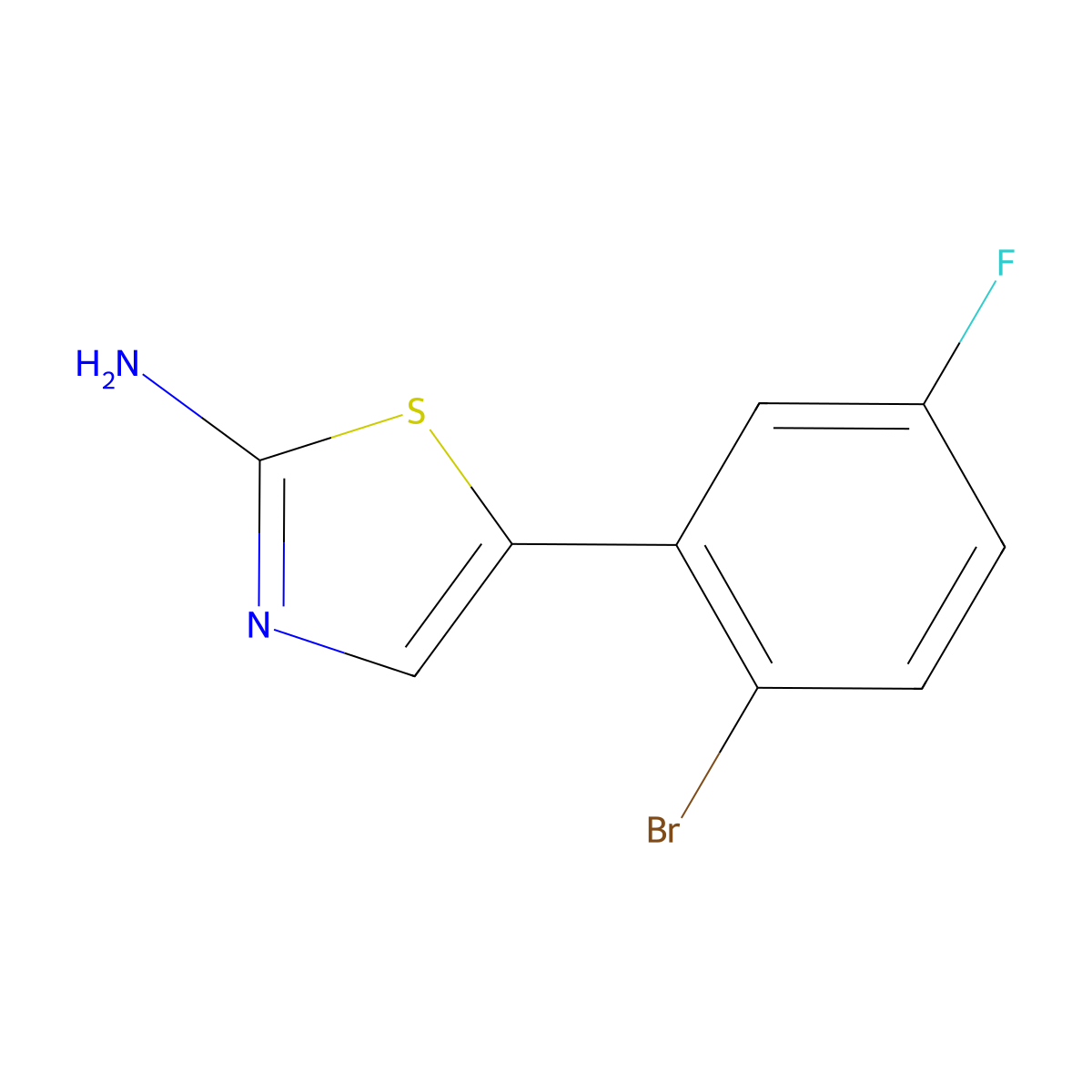 5-(2-Bromo-5-fluorophenyl)thiazol-2-amine molecular structure, CAS 1695145-66-4