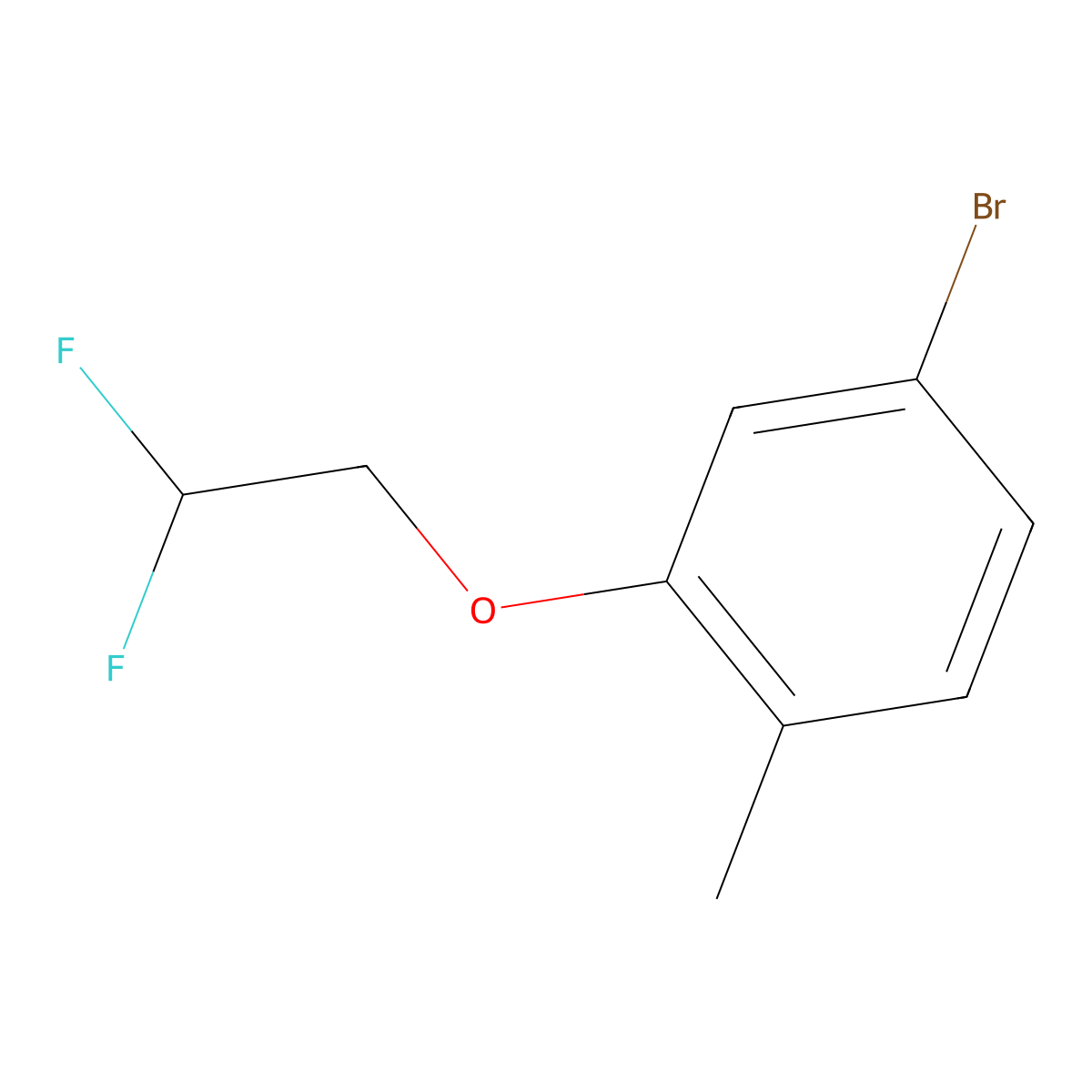 4-Bromo-2-(2,2-difluoroethoxy)-1-methylbenzene molecular structure, CAS 1695149-71-3