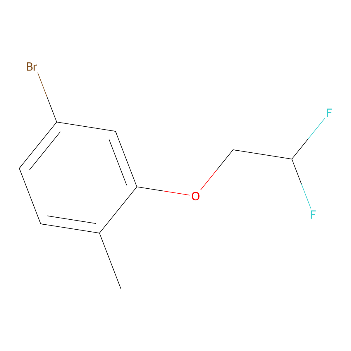 4-Bromo-2-(2,2-difluoroethoxy)-1-methylbenzene molecular structure, CAS 1695149-71-3