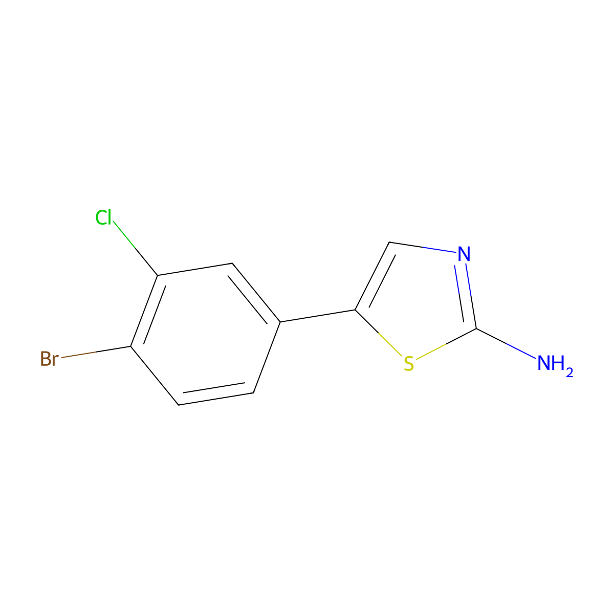 5-(4-Bromo-3-chlorophenyl)thiazol-2-amine molecular structure, CAS 1695166-75-6