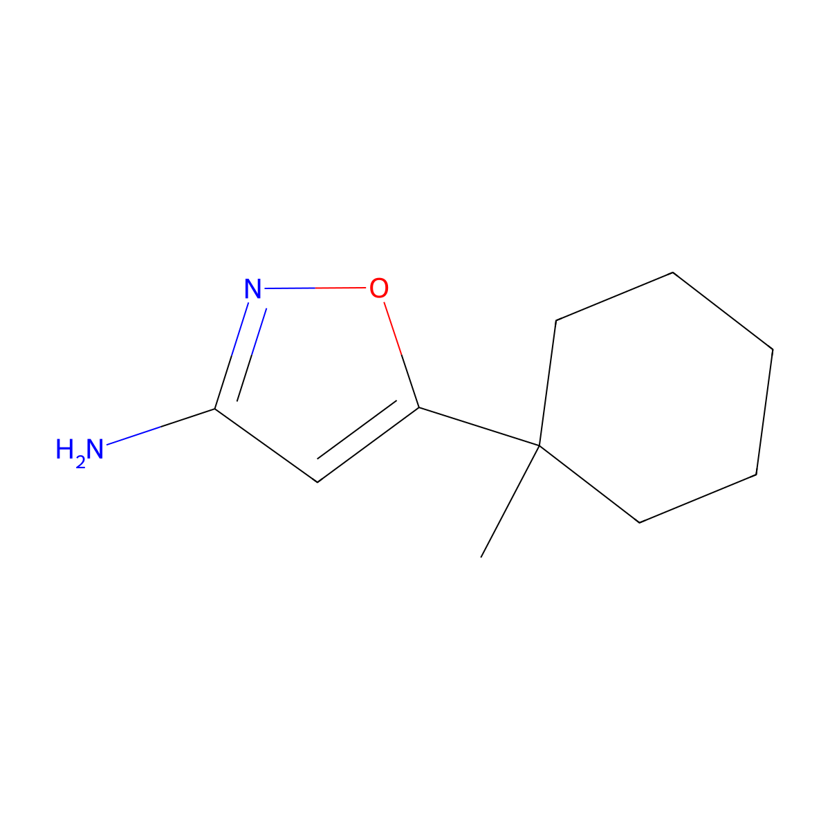 5-(1-Methylcyclohexyl)-1,2-oxazol-3-amine molecular structure, CAS 1695168-18-3