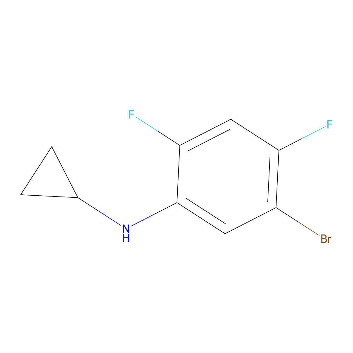 5-bromo-N-cyclopropyl-2,4-difluoroaniline molecular structure, CAS 1695199-00-8