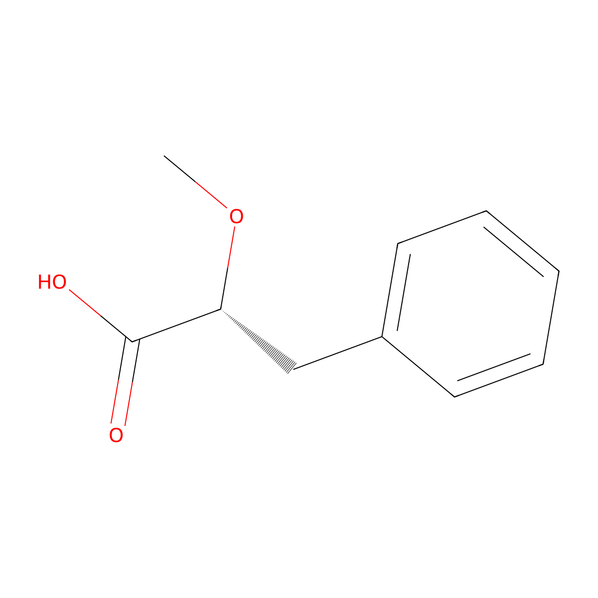 (R)-2-Methoxy-3-phenylpropanoic acid molecular structure, CAS 169520-45-0