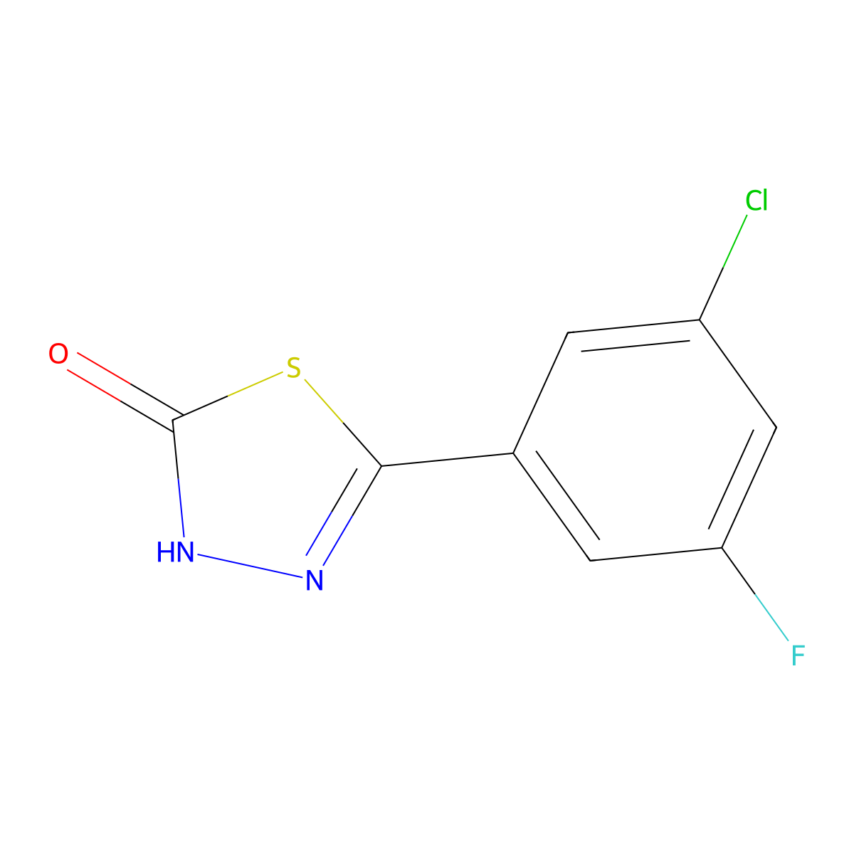 5-(3-Chloro-5-fluorophenyl)-2,3-dihydro-1,3,4-thiadiazol-2-one molecular structure, CAS 1695210-21-9