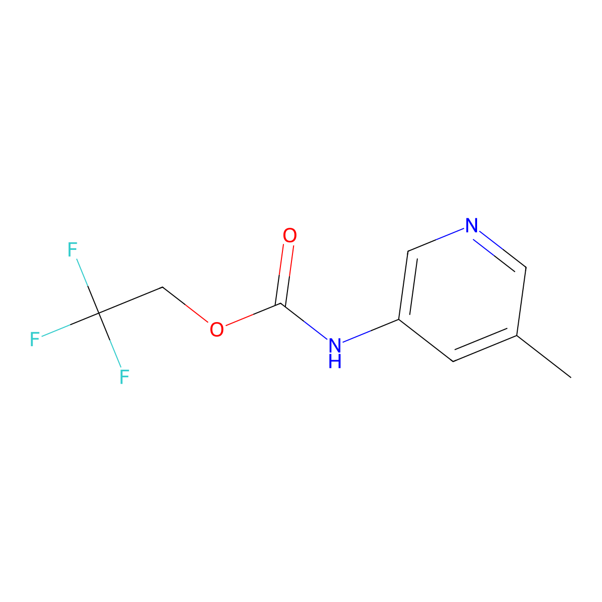 2,2,2-trifluoroethyl N-(5-methylpyridin-3-yl)carbamate molecular structure, CAS 1695226-01-7