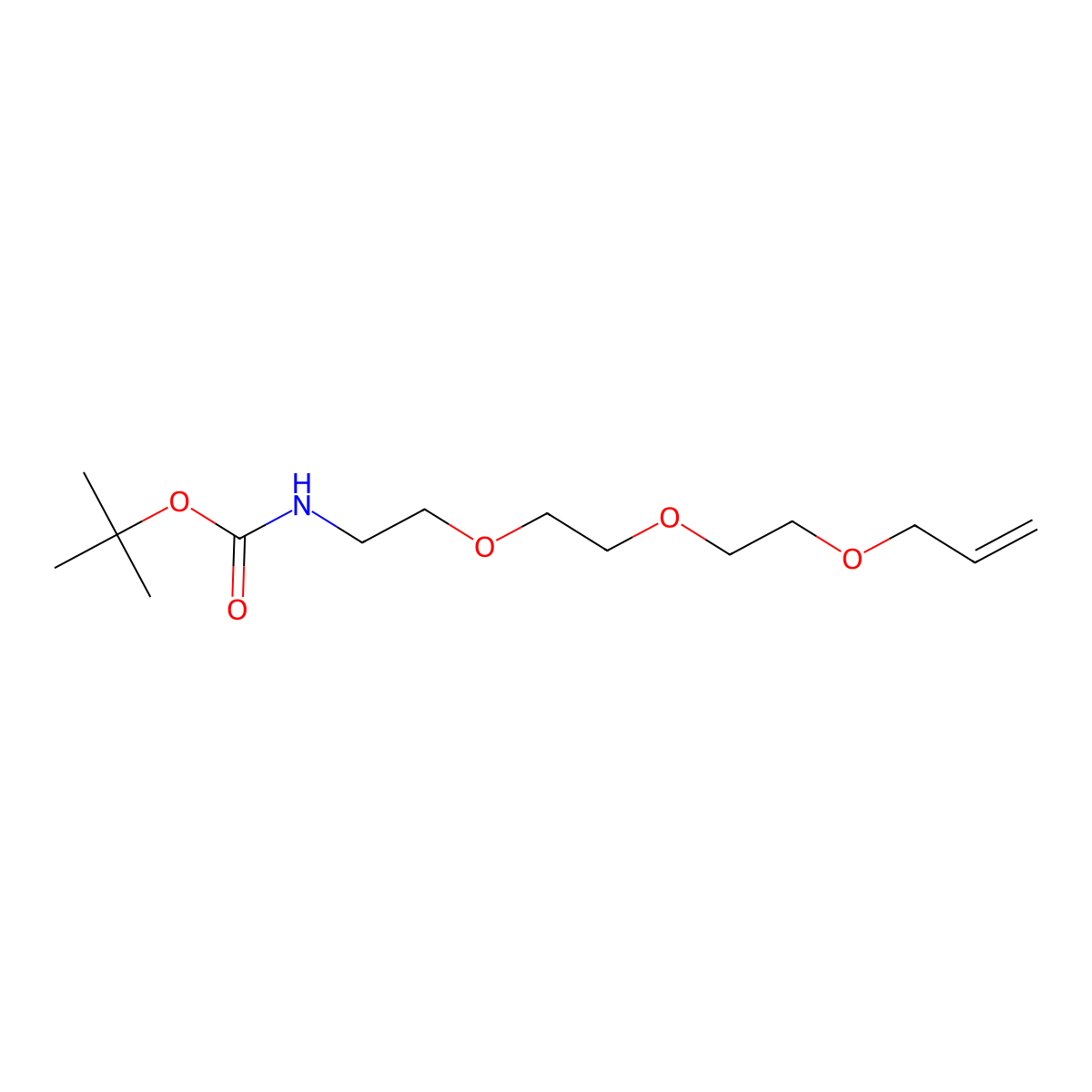 tert-butyl N-(2-{2-[2-(prop-2-en-1-yloxy)ethoxy]ethoxy}ethyl)carbamate molecular structure, CAS 169523-19-7