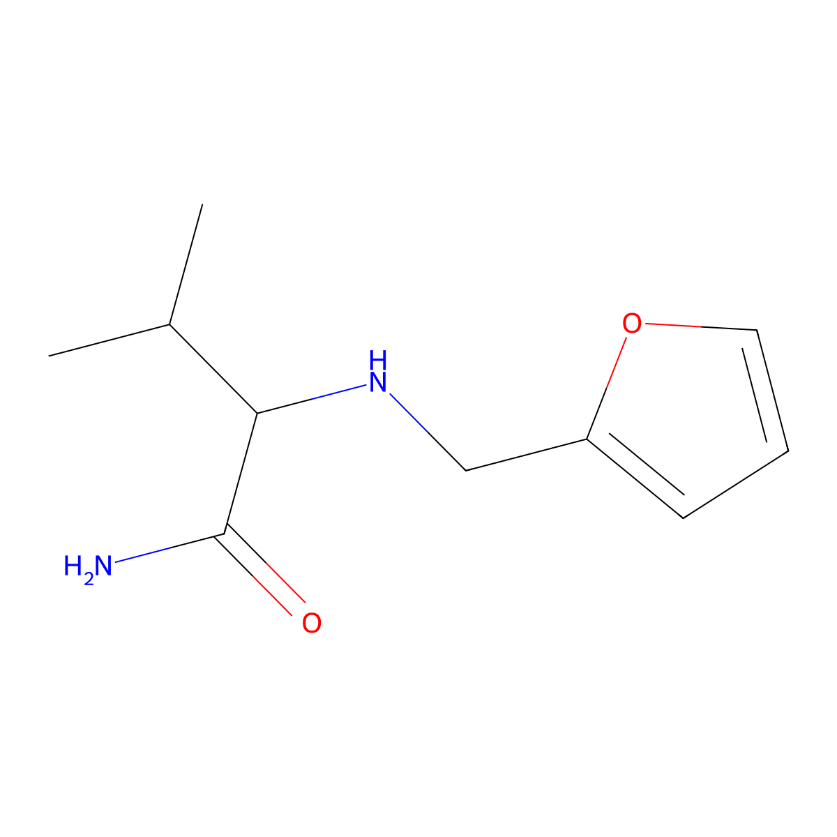 2-{[(Furan-2-yl)methyl]amino}-3-methylbutanamide molecular structure, CAS 1695235-01-8