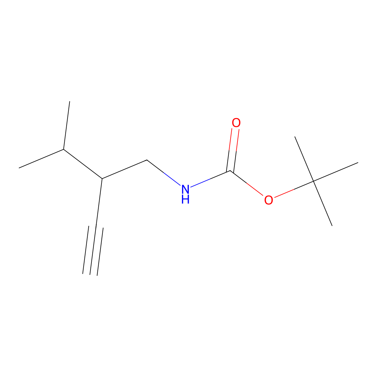 tert-butyl N-[2-(propan-2-yl)but-3-yn-1-yl]carbamate molecular structure, CAS 1695247-49-4