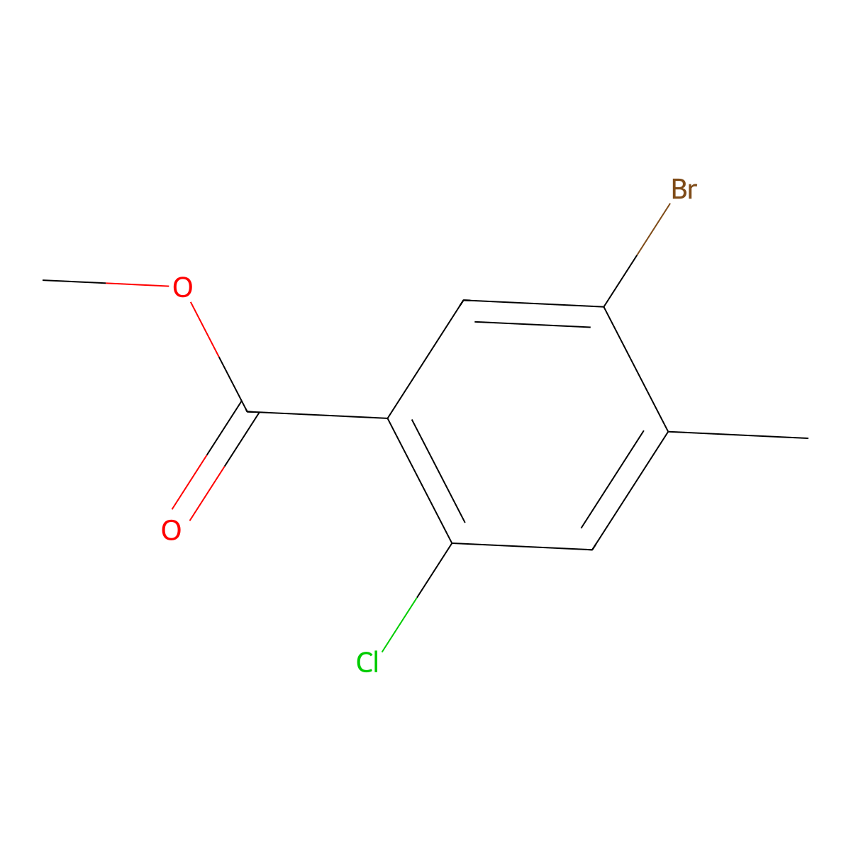 Methyl 5-bromo-2-chloro-4-methylbenzoate molecular structure, CAS 1695248-17-9