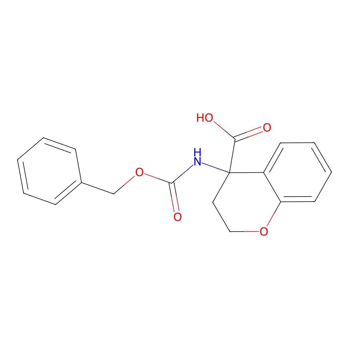 4-{[(benzyloxy)carbonyl]amino}-3,4-dihydro-2H-1-benzopyran-4-carboxylic acid molecular structure, CAS 1695266-92-2