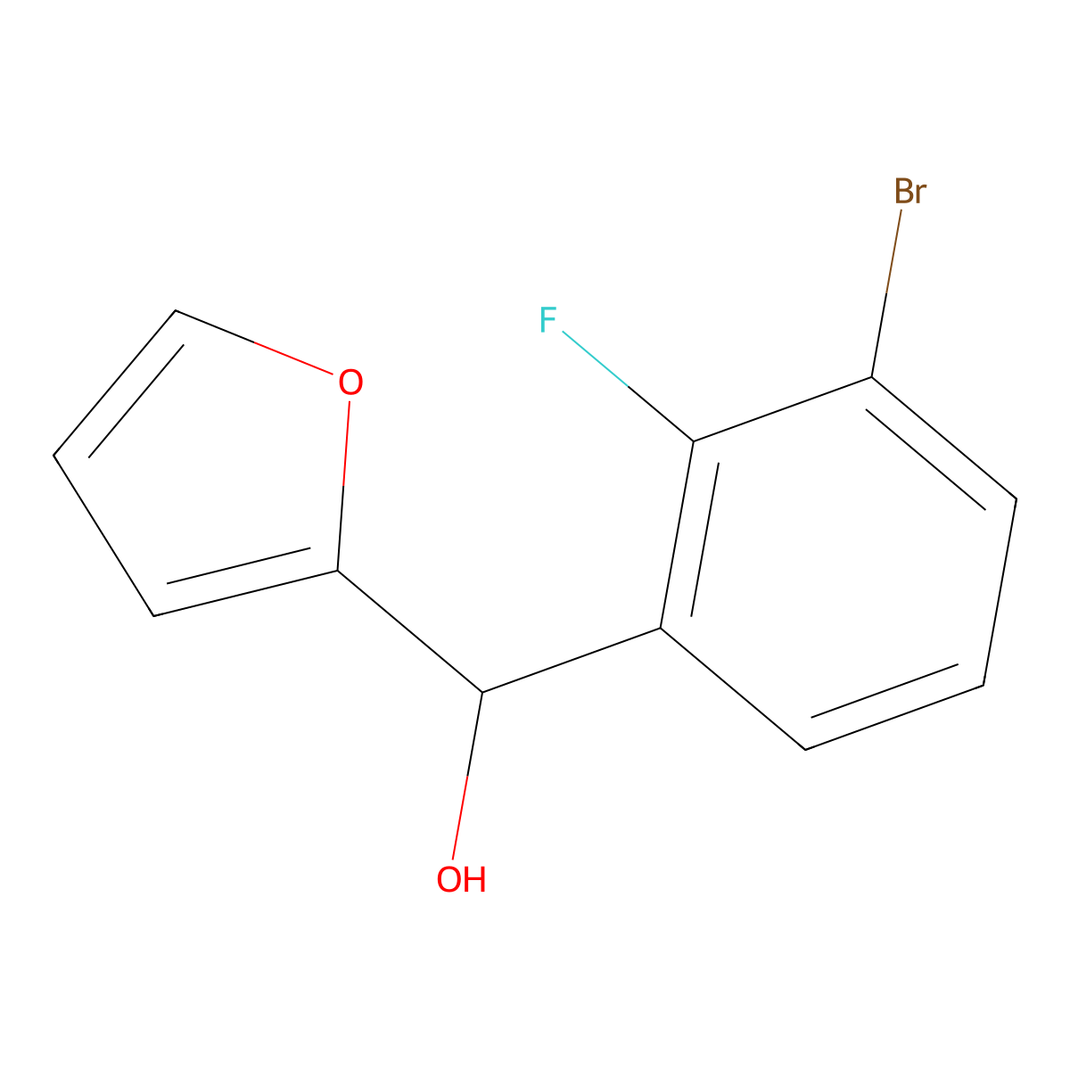 (3-Bromo-2-fluorophenyl)(furan-2-yl)methanol molecular structure, CAS 1695268-30-4