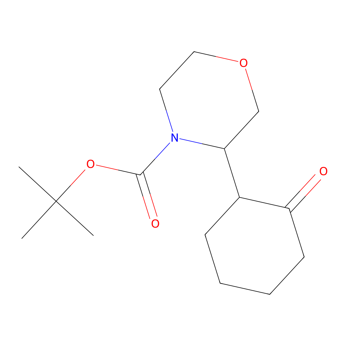 Tert-butyl 3-(2-oxocyclohexyl)morpholine-4-carboxylate molecular structure, CAS 1695269-72-7