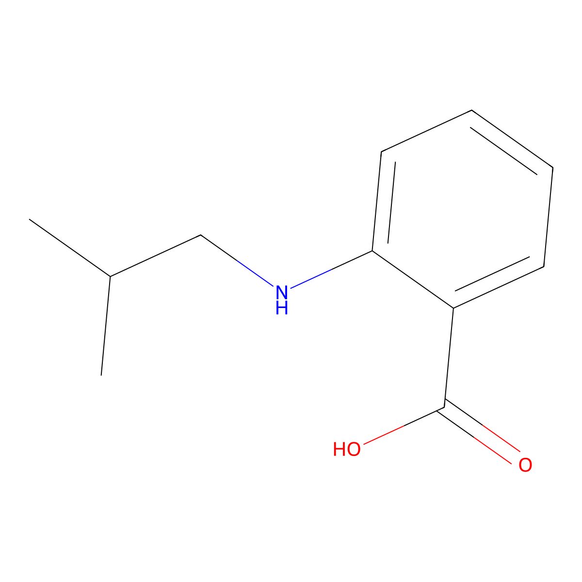 2-(Isobutylamino)benzoic acid molecular structure, CAS 169527-46-2