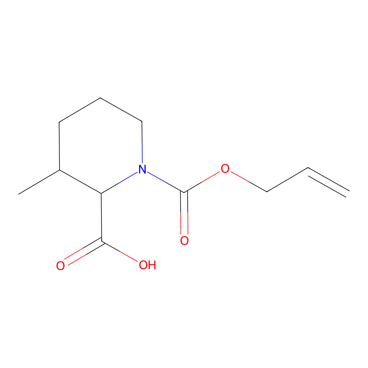 3-Methyl-1-[(prop-2-en-1-yloxy)carbonyl]piperidine-2-carboxylic acid molecular structure, CAS 1695281-64-1