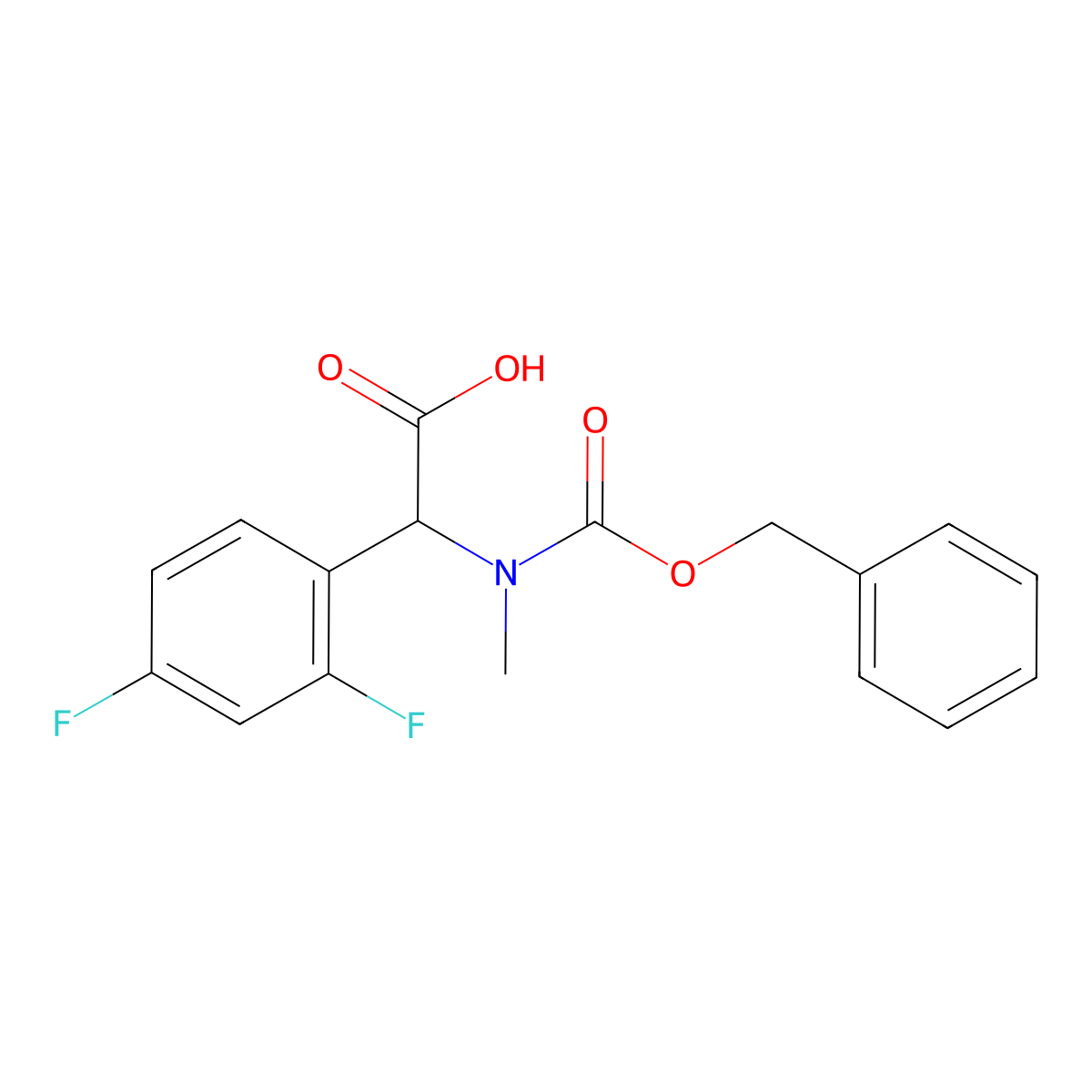2-{[(Benzyloxy)carbonyl](methyl)amino}-2-(2,4-difluorophenyl)acetic acid molecular structure, CAS 1695288-11-9