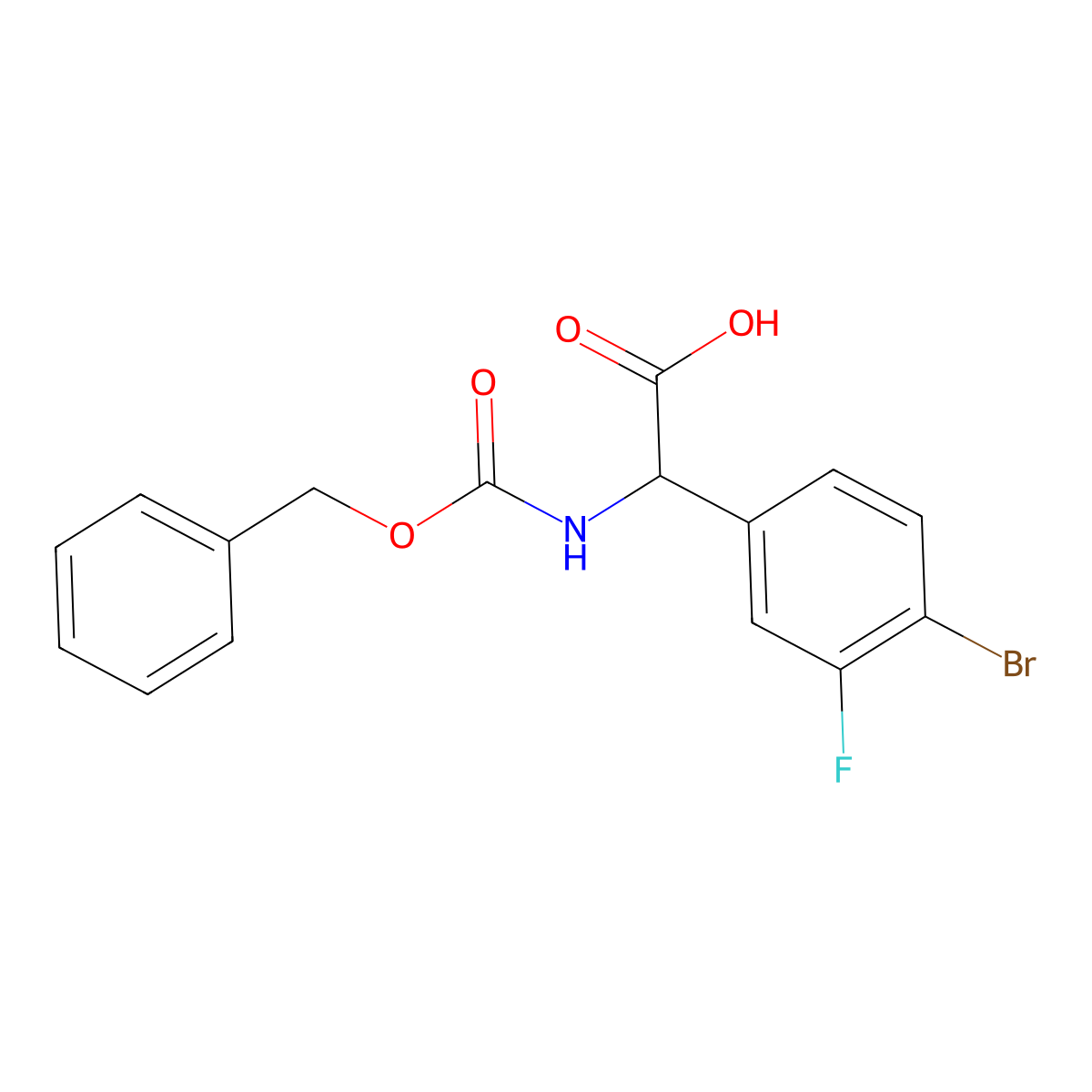 2-{[(Benzyloxy)carbonyl]amino}-2-(4-bromo-3-fluorophenyl)acetic acid molecular structure, CAS 1695295-25-0