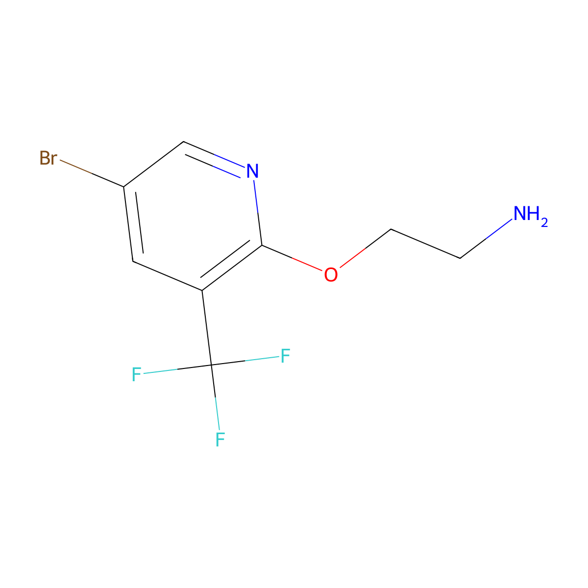 2-[[5-Bromo-3-(trifluoromethyl)-2-pyridinyl]oxy]ethanamine molecular structure, CAS 1695297-08-5