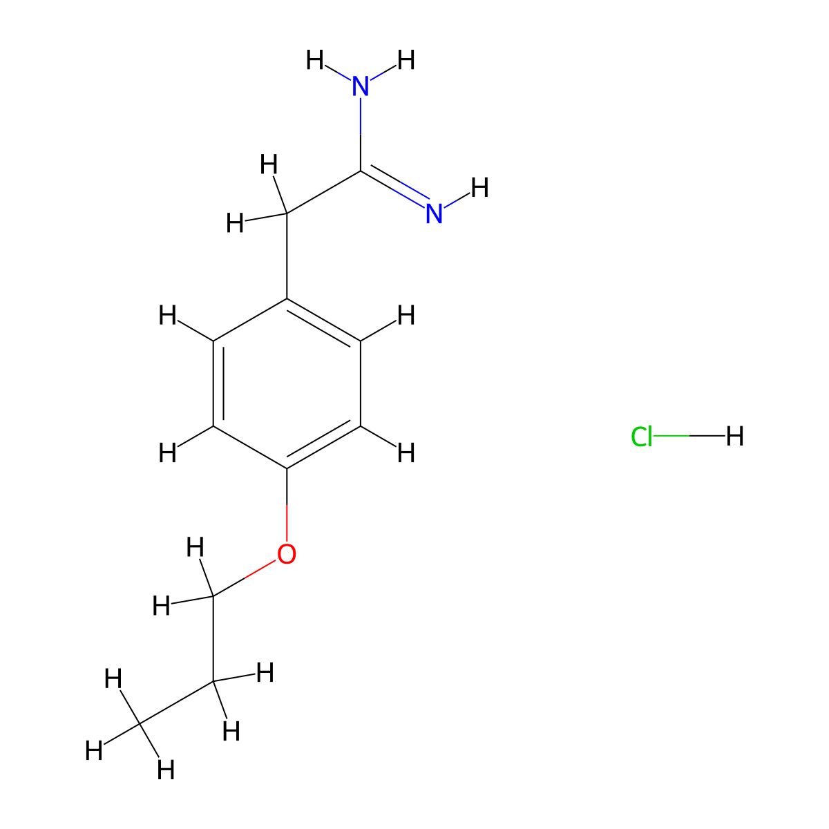 2-(4-propoxyphenyl)ethanimidamide Hydrochloride molecular structure, CAS 16953-06-3