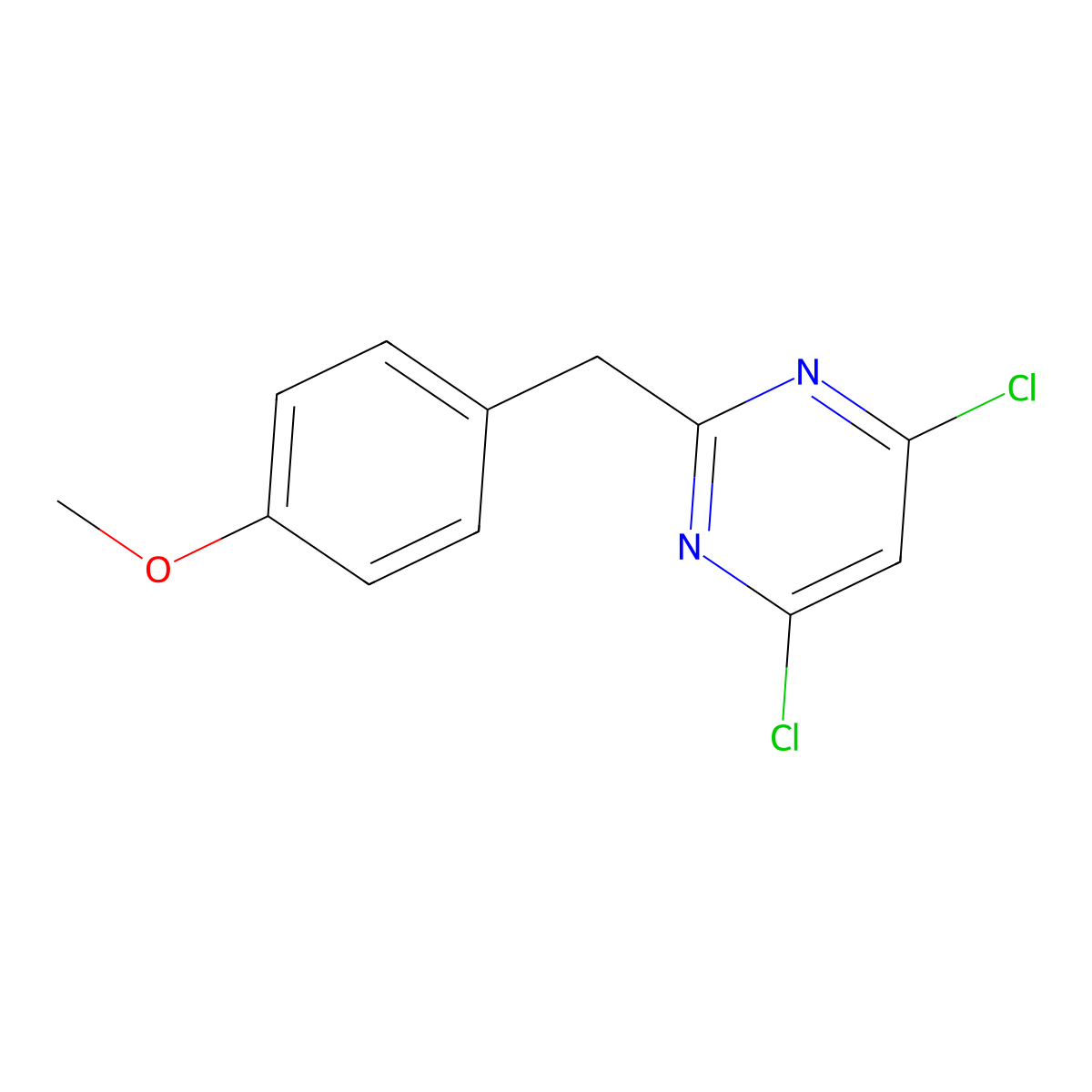 4,6-Dichloro-2-(4-methoxybenzyl)pyrimidine molecular structure, CAS 16953-27-8
