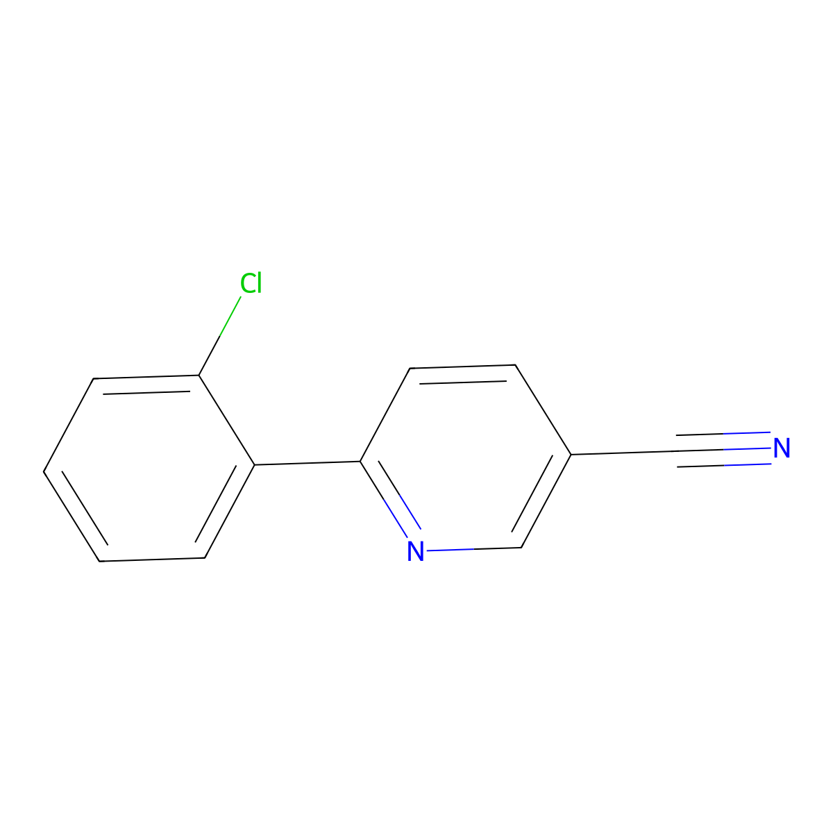 6-(2-Chlorophenyl)-3-pyridinecarbonitrile molecular structure, CAS 1695306-86-5