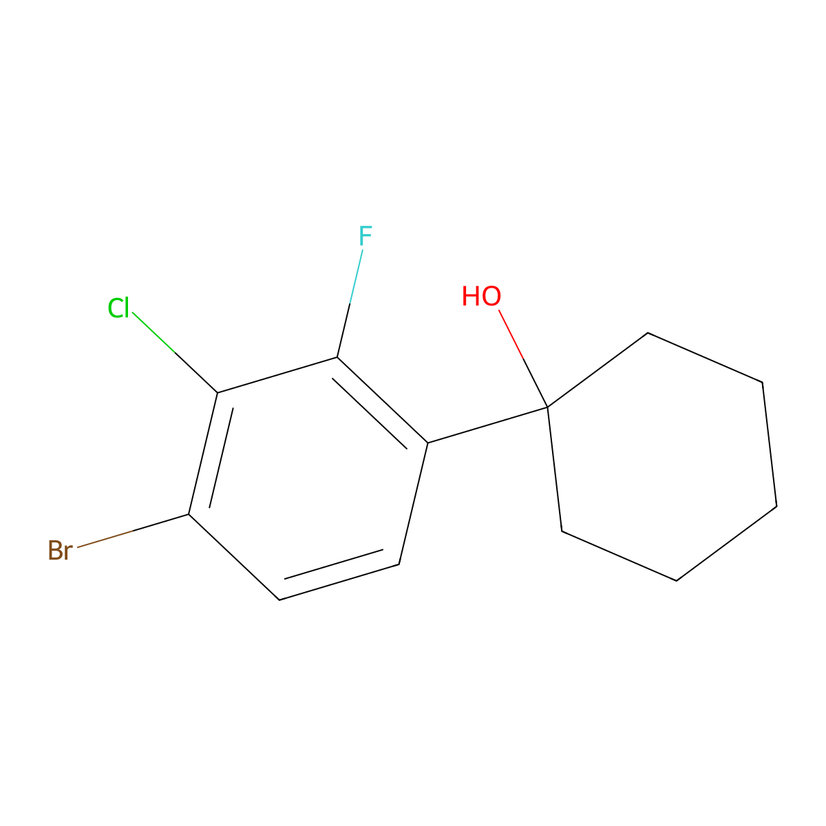 1-(4-Bromo-3-chloro-2-fluorophenyl)cyclohexanol molecular structure, CAS 1695324-62-9