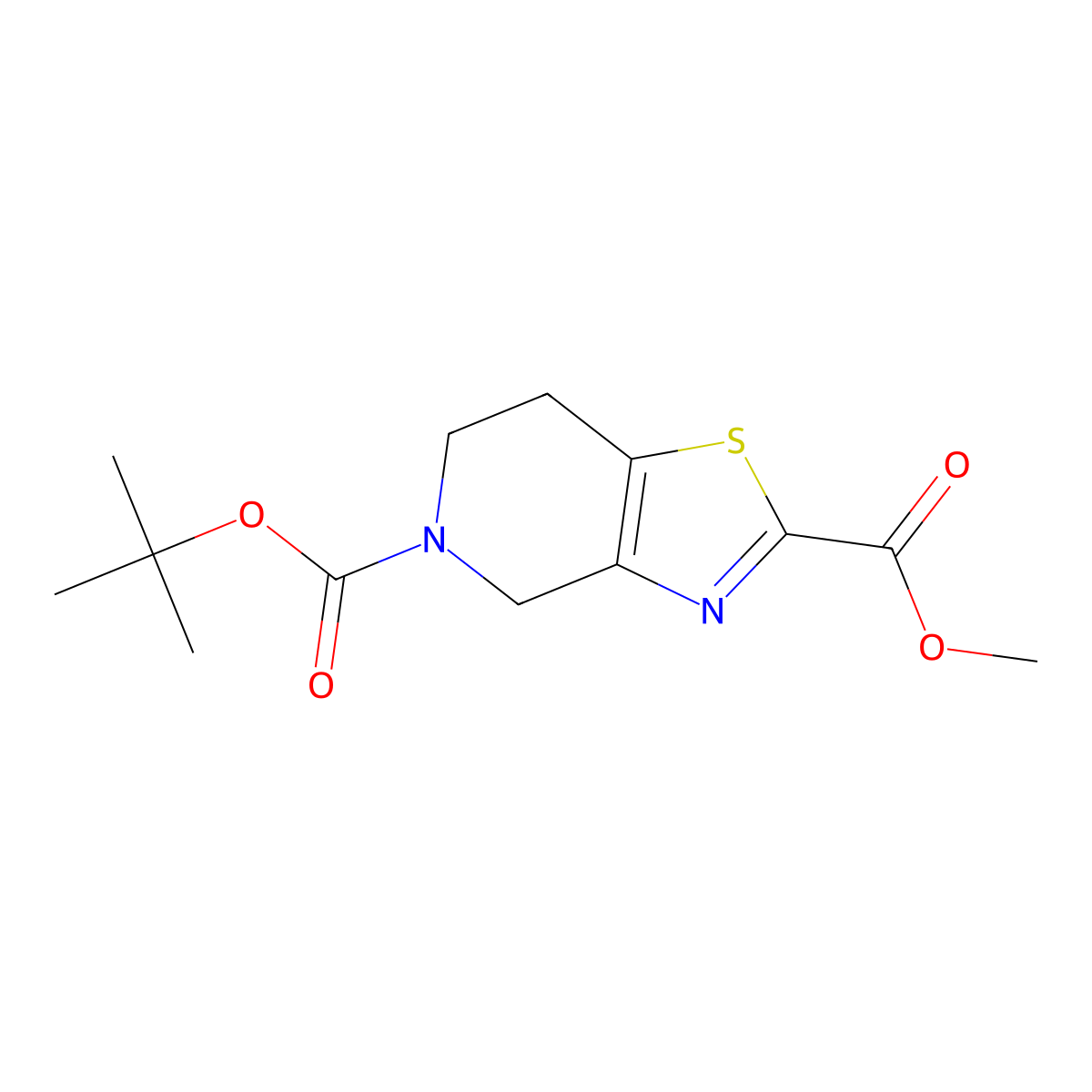 5-tert-butyl 2-methyl 4H,5H,6H,7H-[1,3]thiazolo[4,5-c]pyridine-2,5-dicarboxylate molecular structure, CAS 1695329-31-7